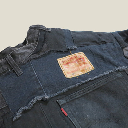 CROPPED PATCHWORK DENIM PULLOVER